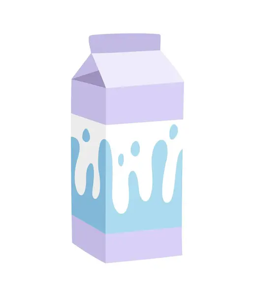 Значок Здоровой Пищи Красочная Наклейка Упаковкой Свежего Органического Коровьего Молока — стоковый вектор