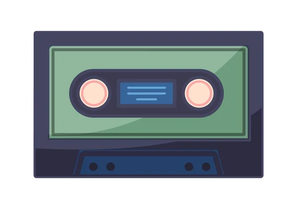 Concept Cassette Rétro Inventaire Pour Écouter Information Musique Modèle Mise — Image vectorielle
