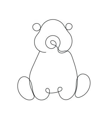 Çizgi sanat ayısı konsepti. Büyük yırtıcı hayvan oturuyor, tehlike ve memeli. Hayvanlar ve vahşi yaşam. Estetik ve zarafet, minimalist yaratıcılık. Kalem çizimi ve çizimi. Çizgi film düz vektör çizimi