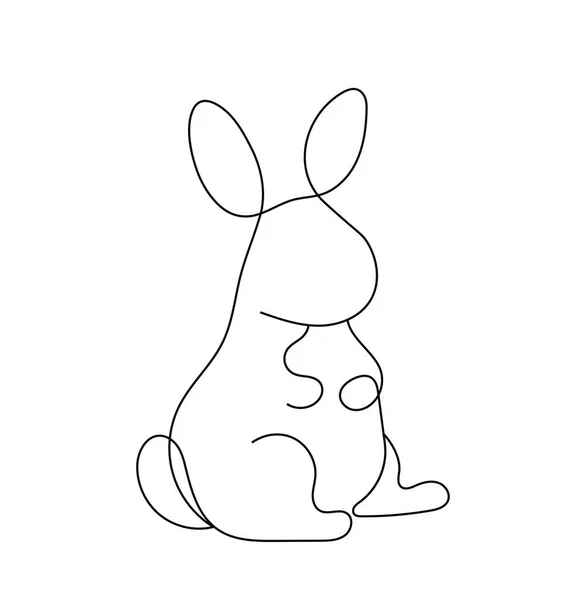 Концепція Лінії Мистецтва Кролика Заєць Кролик Символ Великодня Весняних Свят — стоковий вектор