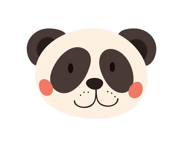 かわいいパンダの頭 アジアのクマ 熱帯およびエキゾチックな動物 ソーシャルネットワークやメッセンジャーのためのステッカー 漫画フラットベクターイラスト — ストックベクタ