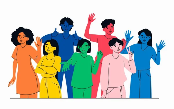Группа Абстрактных Разнообразных Людей Разноцветные Мужчины Женщины Терпимость Уважение Равенство — стоковый вектор