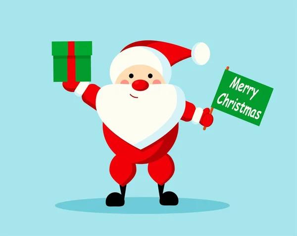 Glücklicher Weihnachtsmann Frohe Weihnachten Und Ein Gutes Neues Jahr Symbol — Stockvektor