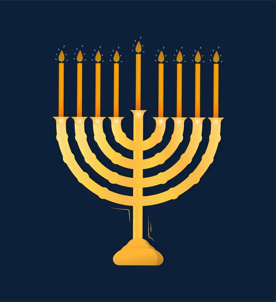 Conceito Velas Hanukkah Decoração Elemento Decoração Adesivo Para Redes Sociais —  Vetores de Stock