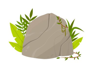 Taş ormanları düğmesi ya da panel. Program ve uygulamalar için arayüz. Mesaj için yer. Oyunlar ve mobil uygulamalar için UI ve UX tasarım ögesi. Çizgi film düz vektör çizimi