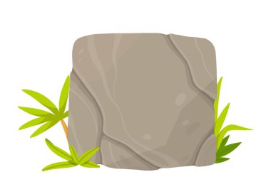 Taş ormanları düğmesi ya da panel. Çiçek ve doğa, ağaç ve bitki yaprakları. Oyun tahtası ve mobil uygulamalar. Şablon, yerleşim ve modelleme. Çizgi film düz vektör çizimi