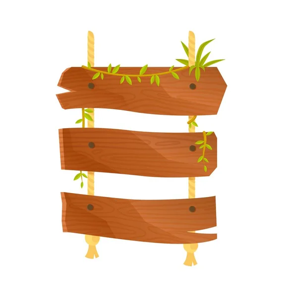 Dřevěný Nápis Džungli Schodiště Prázdná Prkna Prostor Pro Text Rozhraní — Stockový vektor