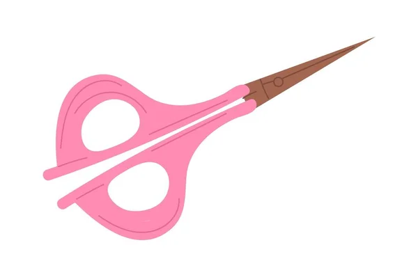 Pink Scissors Concept Sewing Equipment Atelier Handmade Needlework Sticker Social — Stock Vector