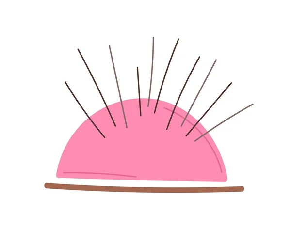 Roze Pin Kut Concept Mode Trend Stijl Kussen Voor Naalden — Stockvector