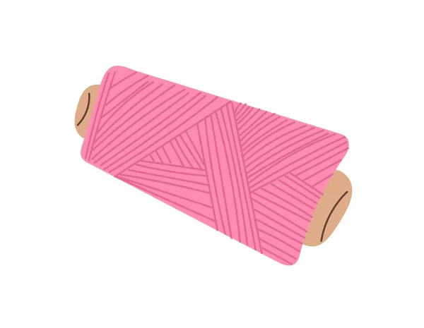 Концепция Розовой Нити Деревянная Катушка Нитями Производства Одежды Ателье Портной — стоковый вектор