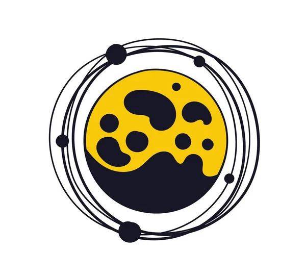 Conceito Logotipo Espacial Corpo Espacial Galáxia Universo Planeta Asteróide Astrologia —  Vetores de Stock