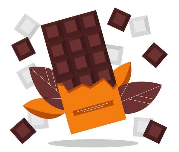 Koncepcja Batonika Słodkie Cukrowe Produkty Kakao Smaczny Deser Delikatność Smaczna — Wektor stockowy