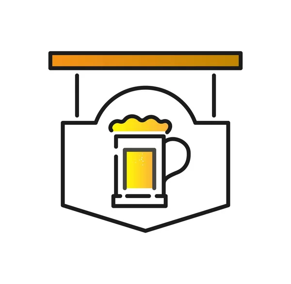 Ícone Bebida Cervejeira Sinal Publicidade Para Café Pub Estilo Vida — Vetor de Stock