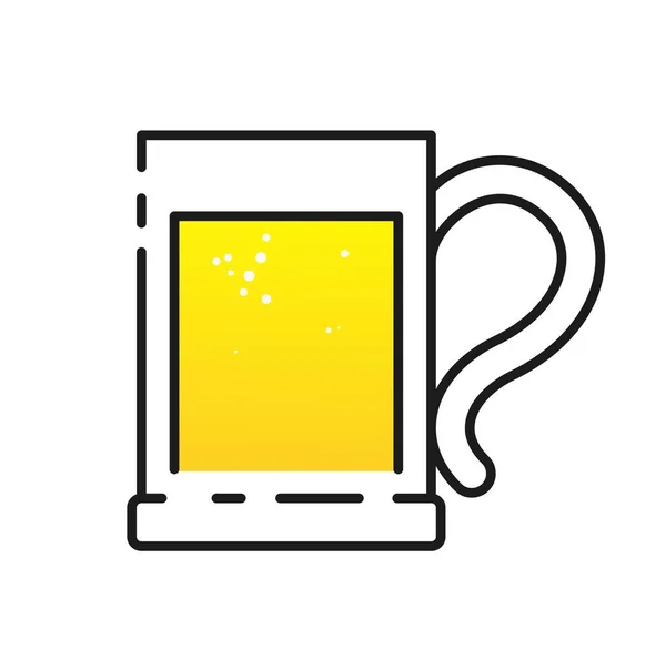Bierdrank Icoon Glas Met Bier Uithangbord Voor Café Pub Minimalistisch — Stockvector