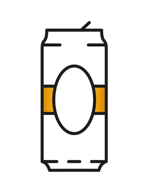 Ikona Browaru Aluminium Lub Puszka Piwa Napój Alkoholowy Szkodliwy Styl — Wektor stockowy