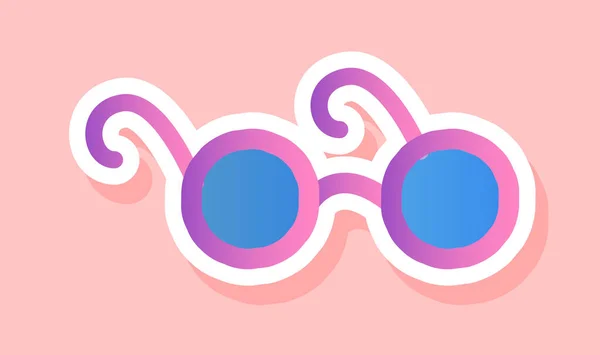 Sunglasses Sticker Concept Symbol Summer Season Hot Weather Protect Eyes — Stock Vector