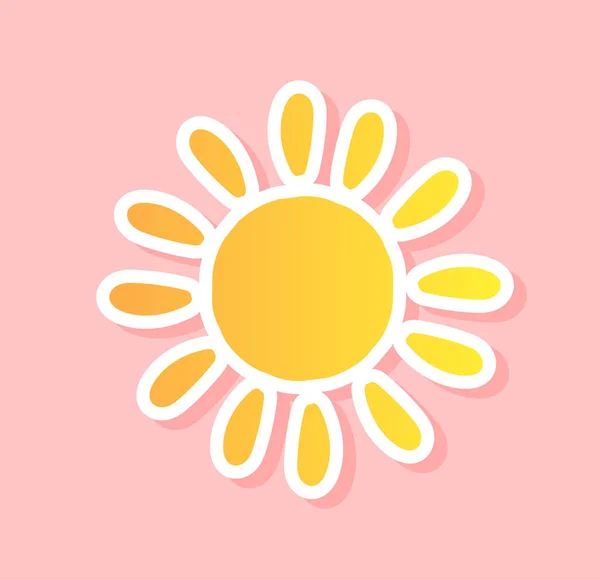 太阳贴纸的概念 用于天气预报的图标 象征着炎热的日子和夏天 徽章和标签 布局和模型 卡通平面矢量插图 — 图库矢量图片