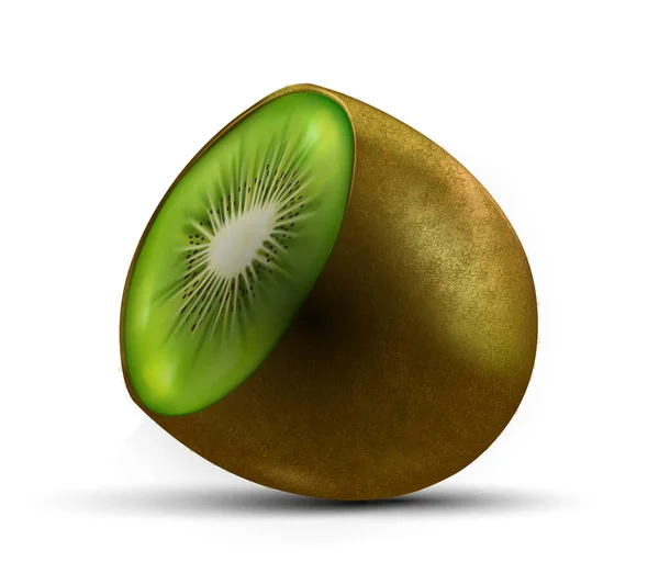 Mitad Del Concepto Kiwi Producto Natural Ecológico Dieta Vegetariana Alimentación — Vector de stock