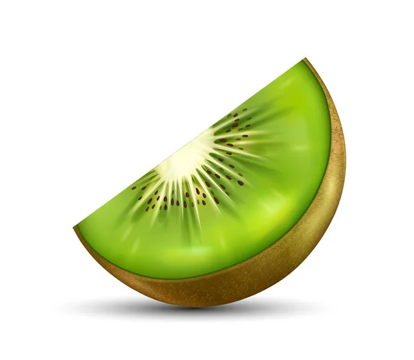 Trozo Del Concepto Kiwi Fruta Jugosa Símbolo Temporada Verano Postres — Vector de stock