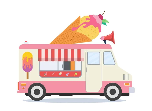 Concepto Máquina Helado Temporada Verano Símbolo Clima Caliente Tienda Dulces — Vector de stock