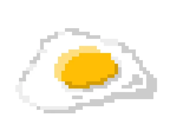 カワイフライドエッグ スクランブルされた卵とオムレツ 伝統的な朝食と食べ物 16ビットスタイルのソーシャルネットワークとメッセンジャーのためのステッカー 漫画フラットベクターイラスト — ストックベクタ