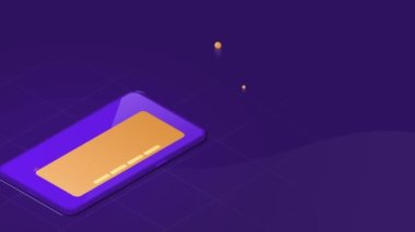 Kripto para birimi ve engelleme zinciri. Sancak taşıma ve bitcoin madenciliği için modern çiftlik. Dijital borsa grafiği olan akıllı telefon. Yatırım için finansal analiz. Isometric grafik çizgi film