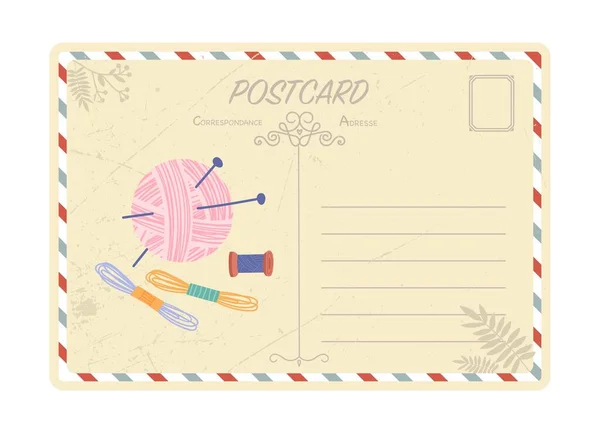 Bola Com Cartão Postal Agulhas Equipamento Para Artesanato Hobby Lazer — Vetor de Stock