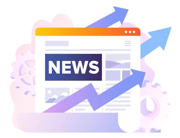 Het Concept Van Nieuws Informatie Kennis Massamedia Krant Met Groeiende — Stockvector