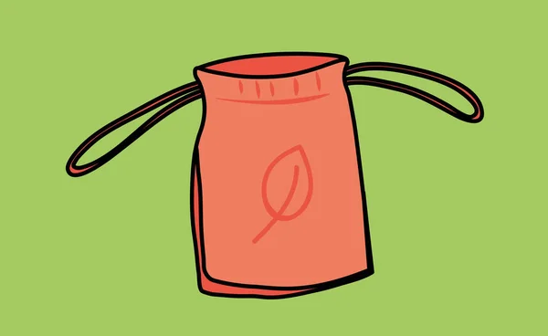Экологичная Красная Сумка Упаковка Экологически Чистых Материалов Хранения Мелких Предметов — стоковый вектор