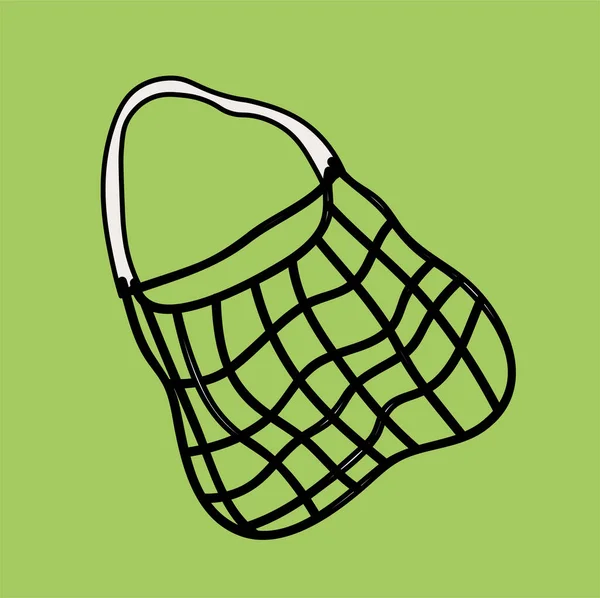 Eco Vriendelijke String Tas Verpakking Voor Producten Goederen Uit Supermarkt — Stockvector