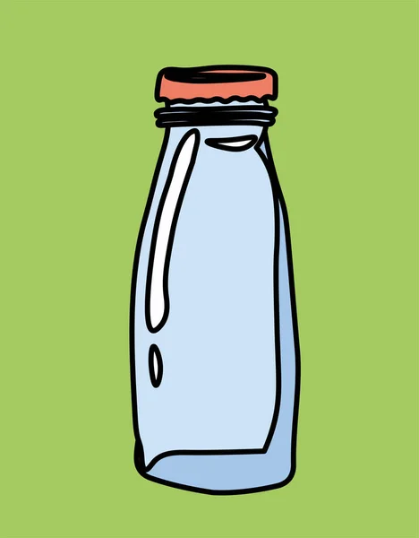 Botella Ecológica Paquete Vidrio Para Líquido Agua Pureza Frescura Cuidar — Vector de stock