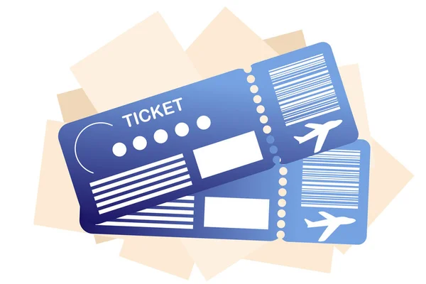 Ticket Plane Concept Travel Flights Vacation Rest Airplane Airpass Commercial — Stock Vector