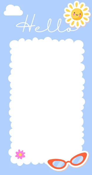 Planificateur Quotidien Bleu Place Pour Les Notes Organisation Processus Étude — Image vectorielle