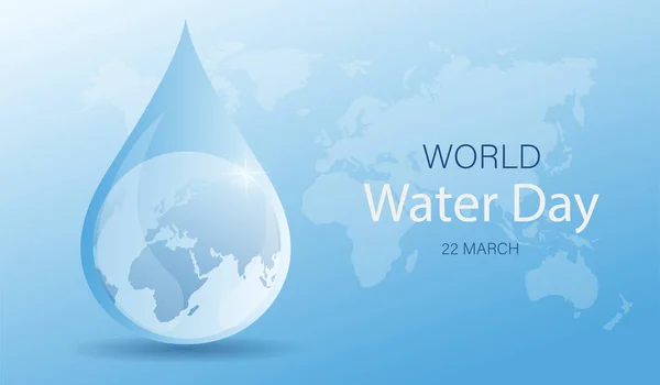 Concepto Del Día Mundial Del Agua Gota Con Silueta Del — Archivo Imágenes Vectoriales