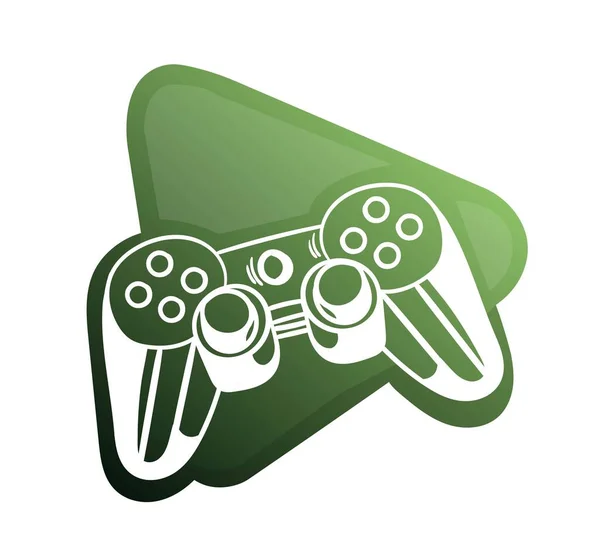 Logotipo Jogo Elegante Controlador Joystick Gamepad Para Gaymers Jogadores Arcade — Vetor de Stock