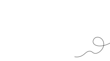 Devamlı çizgi şeklinde animasyon. Minimalist hareketli bayrak ya da bayram hediyesi ya da simgesi. Yay ve kurdeleli doğum günü kutusu. Beyaz arkaplanda doğrusal grafik çizgi film