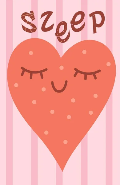 Bohemian Nursery Poster Cute Banner Heart Text Boho Style Charming — Stock Vector