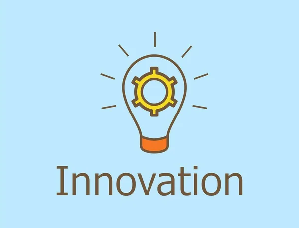 Ícone Linha Inovação Sílhueta Lâmpada Insight Metáfora Ideia Criação Marca —  Vetores de Stock