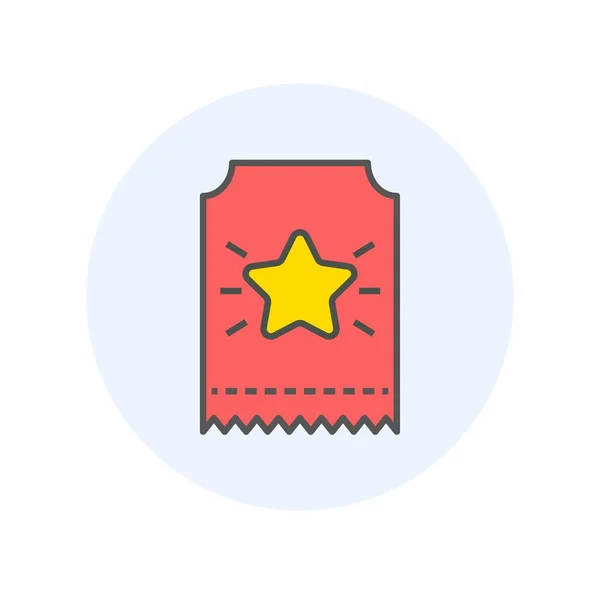Ikona Czerwonego Biletu Kupon Biletem Gwiazdkowym Loteryjnym Marketingu Internetowego Promocji — Wektor stockowy