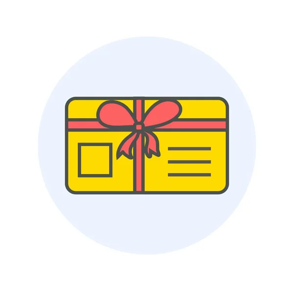 Bonus Kaart Kleur Pictogram Cadeau Cadeau Verrassing Loyaliteitsprogramma Speciale Aanbieding — Stockvector