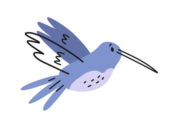 Leuk Afrikaans Dier Blauwe Exotische Tropische Vogel Lijn Kunst Stijl — Stockvector