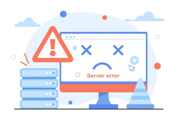 Server Error Concept Technical Problems Website Webpage Page Found Error — Stock Vector