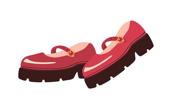 Kırmızı Moda Ayakkabı Konsepti Estetik Zarafet Moda Tarz Kıyafet Giysi — Stok Vektör