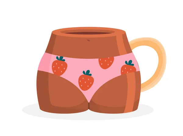 Ясо Концепції Чаю Чашка Гарячих Напоїв Кави Шаблон Компонування Сміх — стоковий вектор