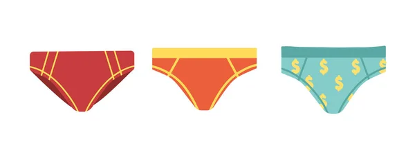 Man Trunks Set Clothes Beach Sunbathing Summer Wear Red Orange — Stock Vector
