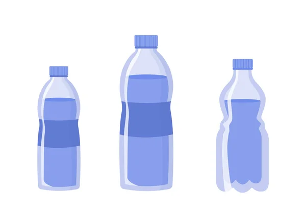 Вода Бутылок Пластиковые Пакеты Свежей Чистой Жидкости Аква Н2О Борьба — стоковый вектор