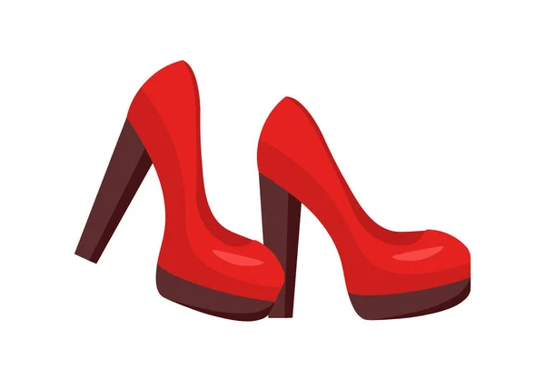 Kadınların Kırmızı Ayakkabı Konsepti Kıyafet Giysi Moda Tarz Moda Estetik — Stok Vektör