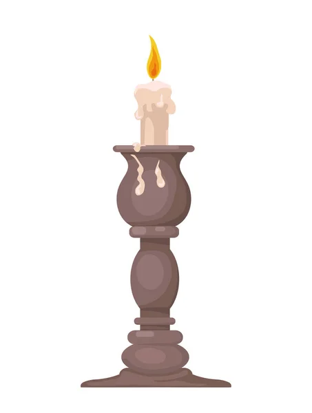 Candle Candlestick Concept Element Decor Interior Beauty Elegance Aesthetics Social — Stock Vector