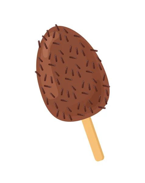 Ice Cream Stick Concept Frozen Dessert Delicacy Chocolate Sweet Food — Stock Vector