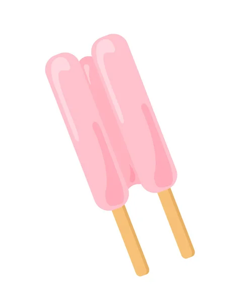 Ice Cream Stick Concept Frozen Dessert Delicacy Pink Sweet Food — Stock Vector